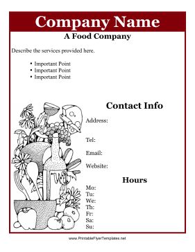 Flyer For Food Sign