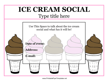 Flyer For Ice Cream Social Sign