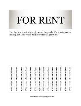 Flyer For Rent Sign