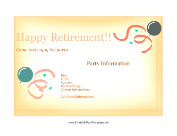Flyer For Retirement Party Sign