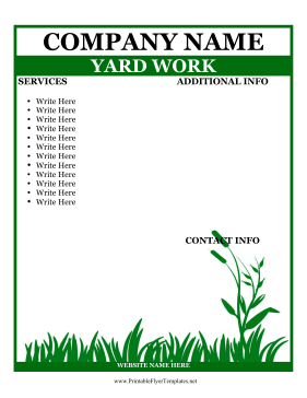 Flyer For Yard Work Sign