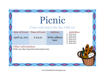 Flyer Template Picnic Sign