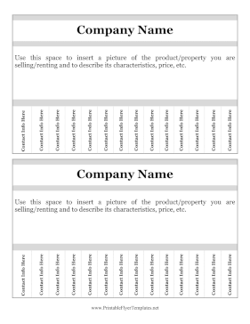 Flyer Template With Tabs 2 Per Page Sign
