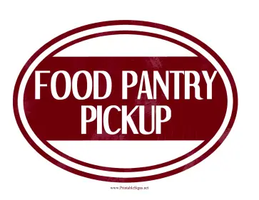 Food Pantry Pickup Sign