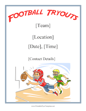 Football Tryouts Sign