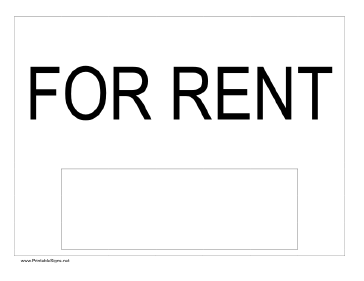 For Rent Sign