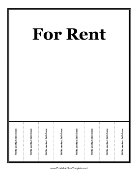 For Rent Flyer Sign
