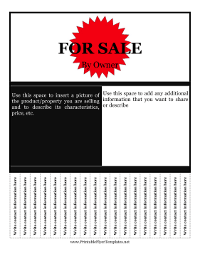 For Sale By Owner Flyer Template Sign