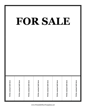 For Sale Flyer Sign