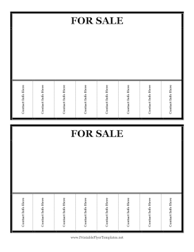 For Sale Flyer 2 Per Page Sign
