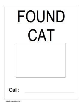 Found Cat with Picture Sign