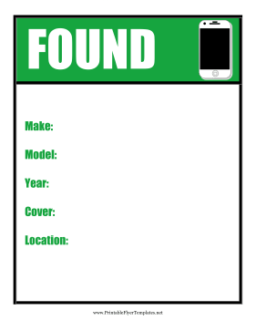 Found Cell Phone Flyer Sign