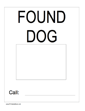 Found Dog with Picture Sign