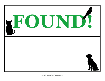 Found Pet Flyer Sign