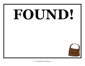 Found Purse Flyer Sign