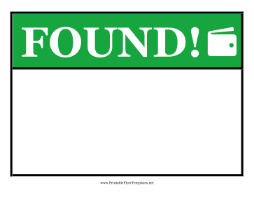 Found Wallet Flyer Sign