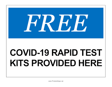 Free Rapid Tests Sign