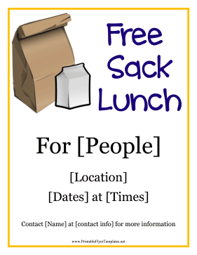 Free Sack Lunch Sign