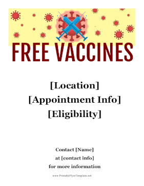 Free Vaccines Covid Sign