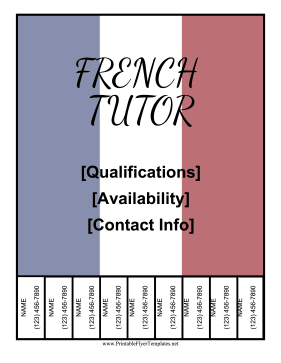 French Tutor Flyer Sign