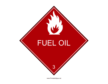 Fuel Oil Warning Sign