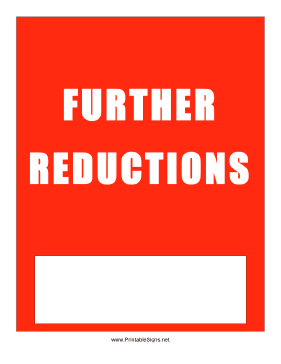 Further Reductions Sign