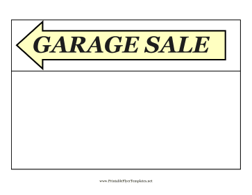 Garage Sale Flyer Left Sign