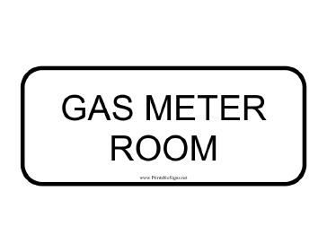 Gas Meter Room Sign