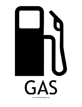 Gas with caption Sign