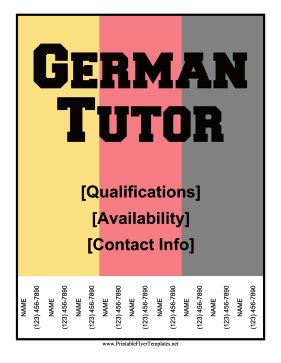 German Tutor Flyer Sign