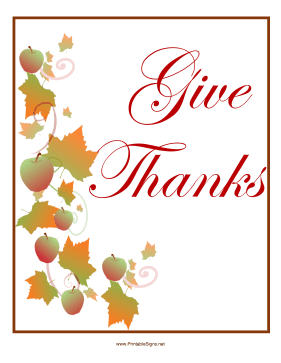 Give Thanks Sign