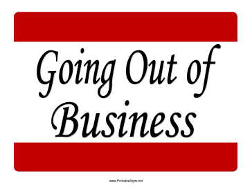 Going Out of Business Sign