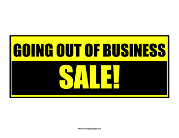 Going Out of Business Sale Sign