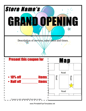Grand Opening Flyer Sign