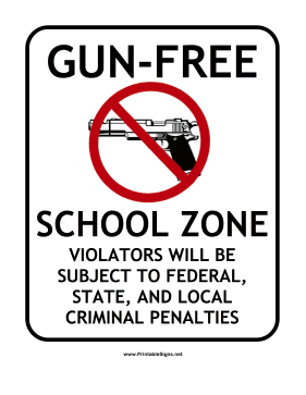 Gun-Free School Sign