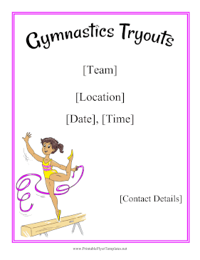 Gymnastics Tryouts Sign