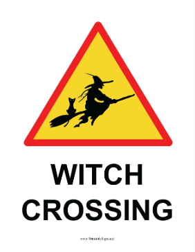 Halloween Witch Crossing Sign