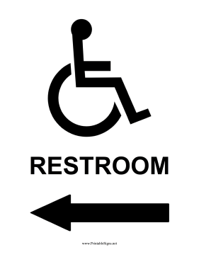 Handicap Restroom Left Sign