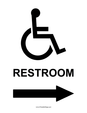 Handicap Restroom Right Sign