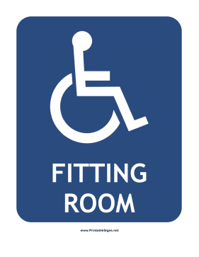 Handicapped Fitting Room Sign