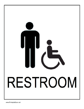 Handicapped Restroom Men Sign