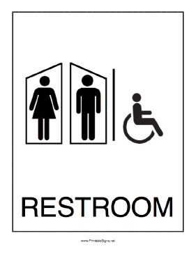 Handicapped Restroom Men Women Sign