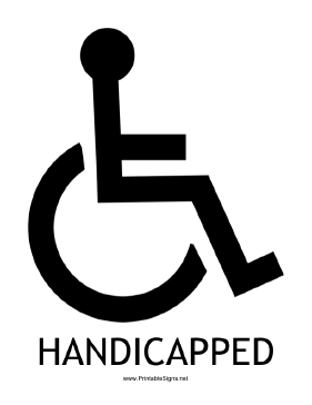 Handicapped with caption Sign