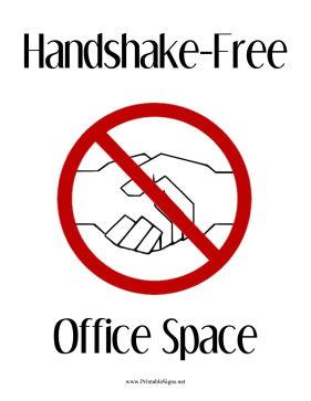 Handshake-Free Office Sign Sign