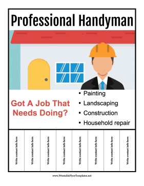Handyman Tear-Off Tabs Sign