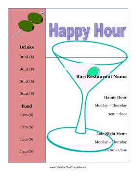 Happy Hour Flyer Sign