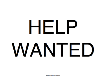 Help Wanted Sign