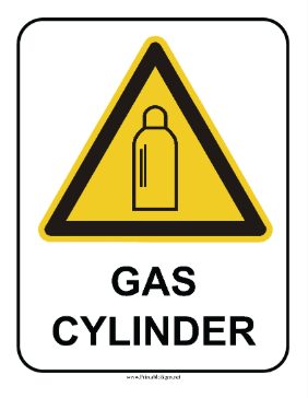 High Pressure Gas Cylinder Warning Sign Sign