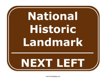 Historic Landmark Left Sign