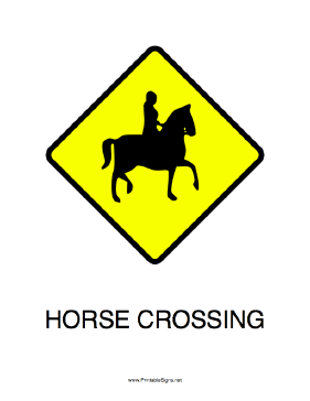 Horse Crossing Sign